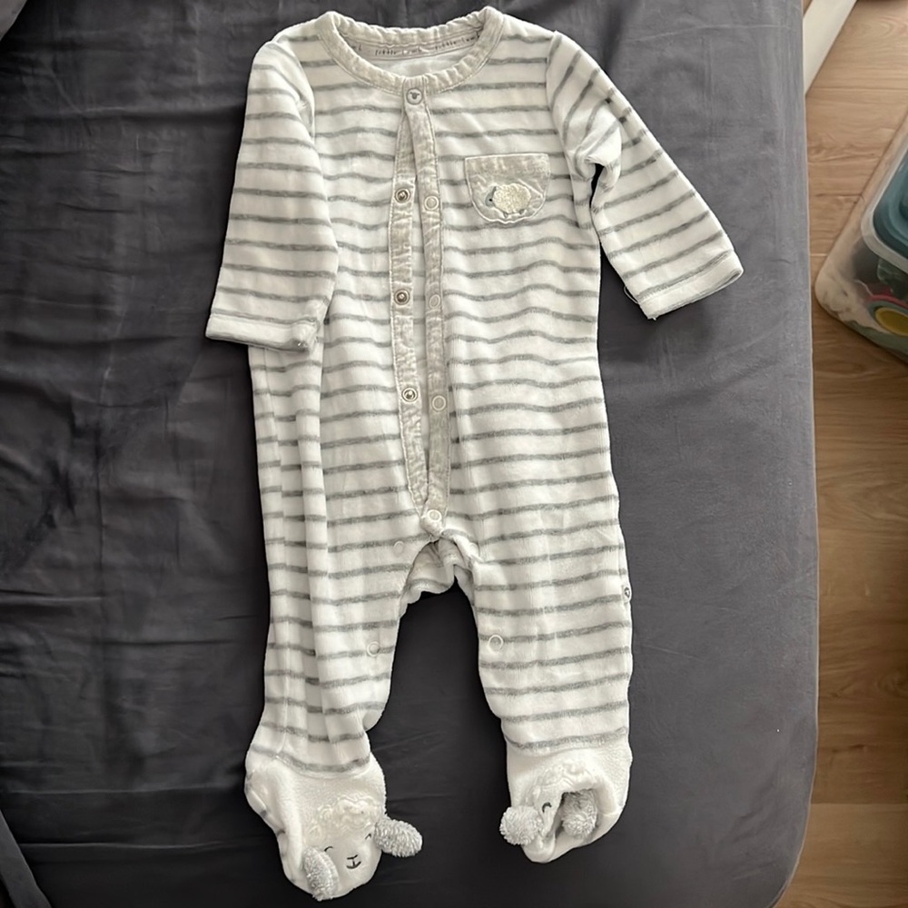 Little lamb fleece baby onesie winter suit